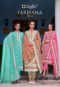 Zulfat Farhana Vol 8 Pure Cotton Dress Materials