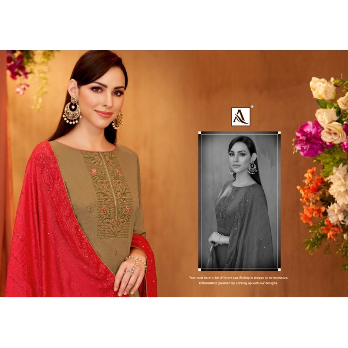 Alok Analii Pure Jam Embroidery Salwar Suits