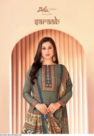 Bela Saraab Cotton Silk Digital Print Dress Materials