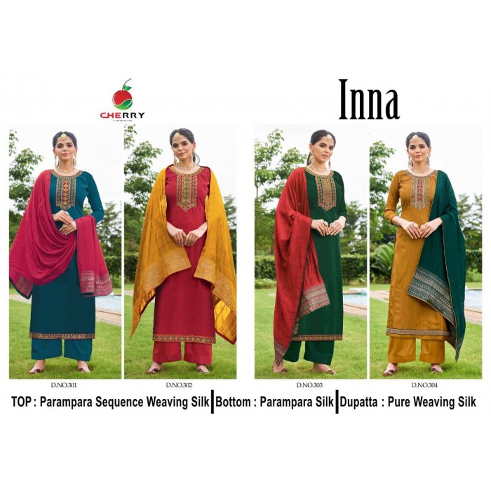 Cherry Inna Pure Parampara Silk Dress Materials
