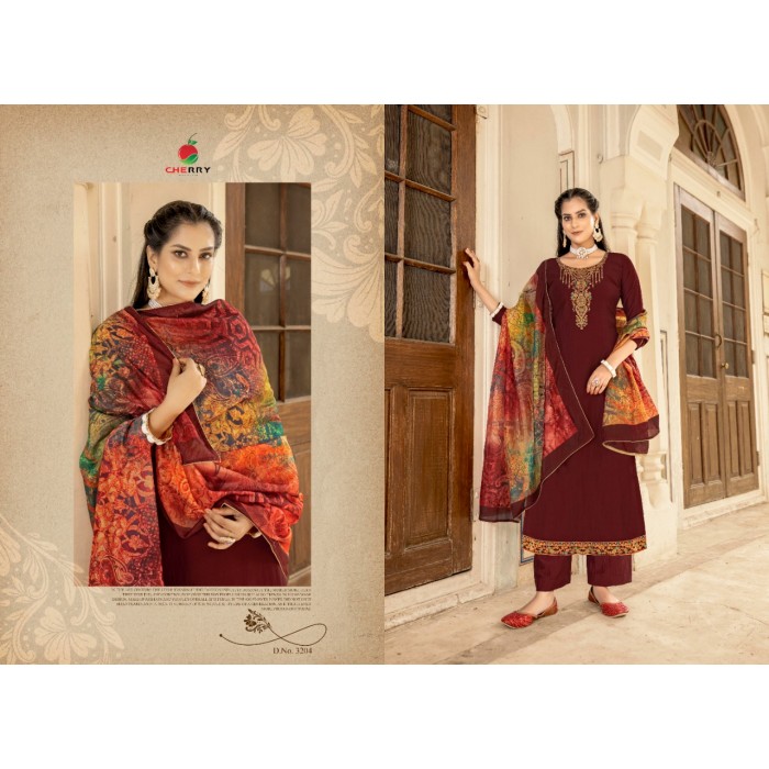 Cherry Sheesha Pure Parampara Silk Dress Materials