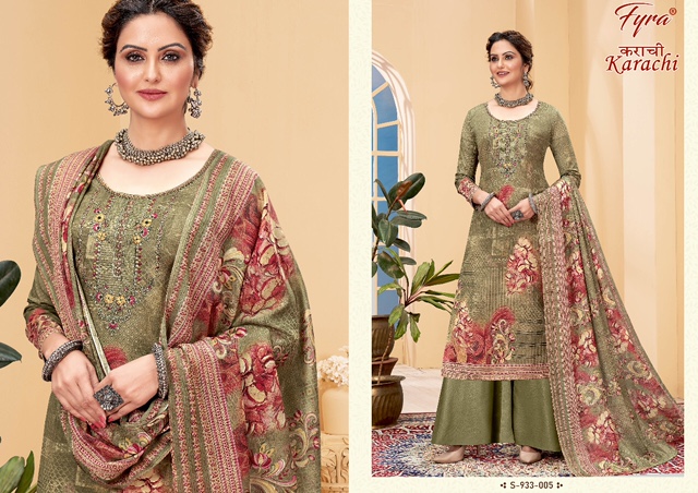 Fyra 933005 Karachi Cream Unstitched Cotton Salwar Suit