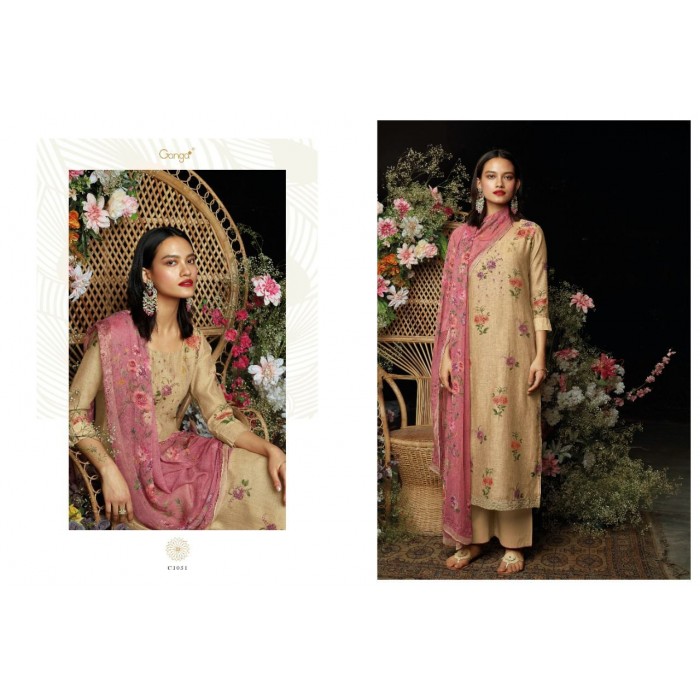 Ganga Elio Finest Woven Linen Dress Materials