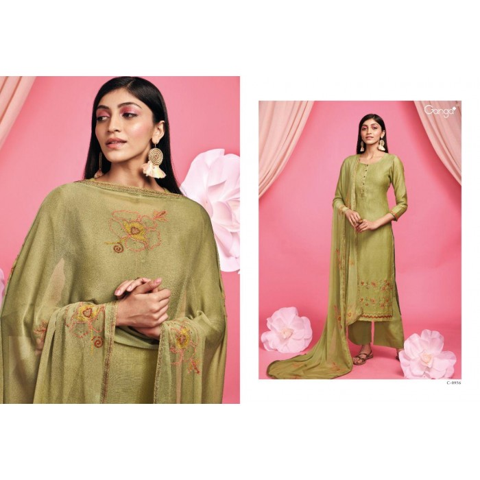 Ganga Florence Woven Linen Dress Materials