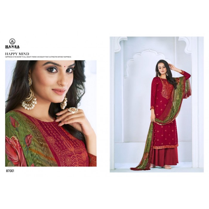 Hansa Banaras Muslin Jacquard Dress Materials