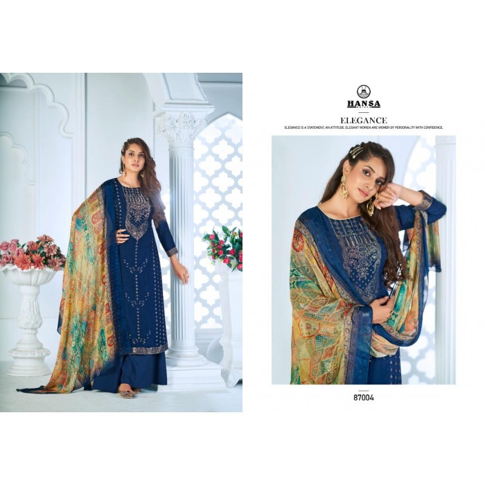 Hansa Banaras Muslin Jacquard Dress Materials
