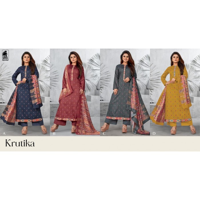 Sahiba Krutika Cotton Satin Digital Print Dress Materials