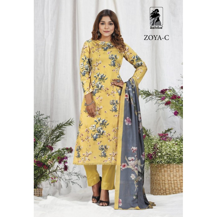 Sahiba Zoya Cotton Digital Print Dress Materials