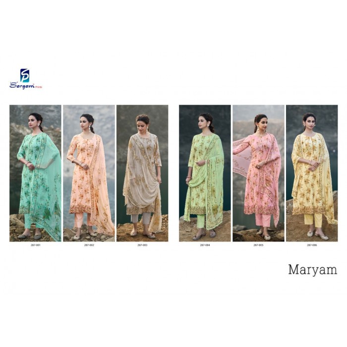 Sargam Maryam Pure Pakistani Lawn Dress Materials