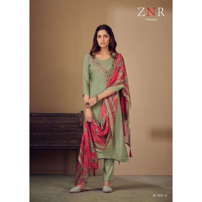 Znr Ishaani Muslin Digital Print Dress Matertials